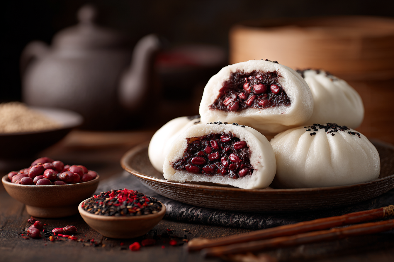 红豆包 Red Bean Buns